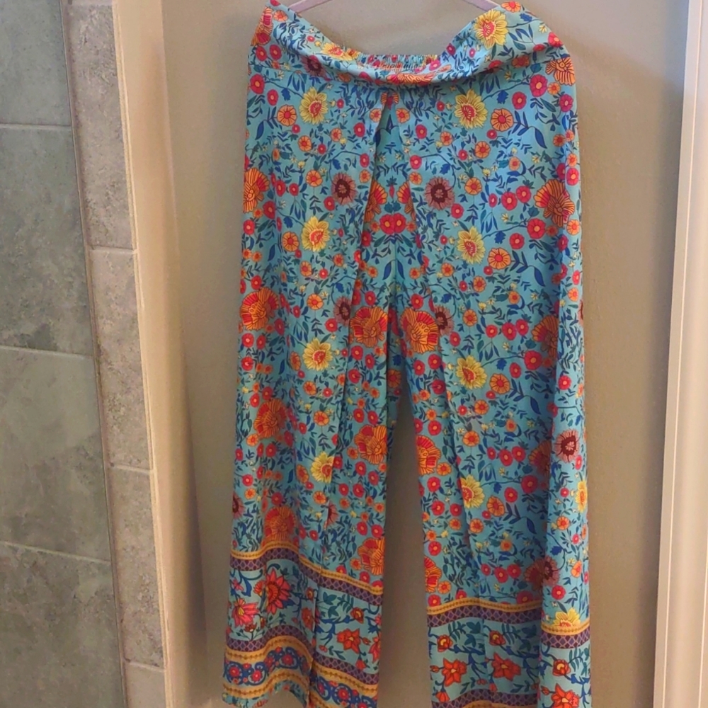 Fun silky flowing pull on elastic waist